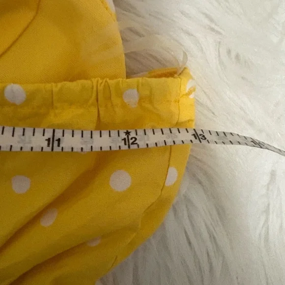 Venus Yellow Polka Dot Pinup Girl Halter Fit & Flare Dress - Picture 6 of 7